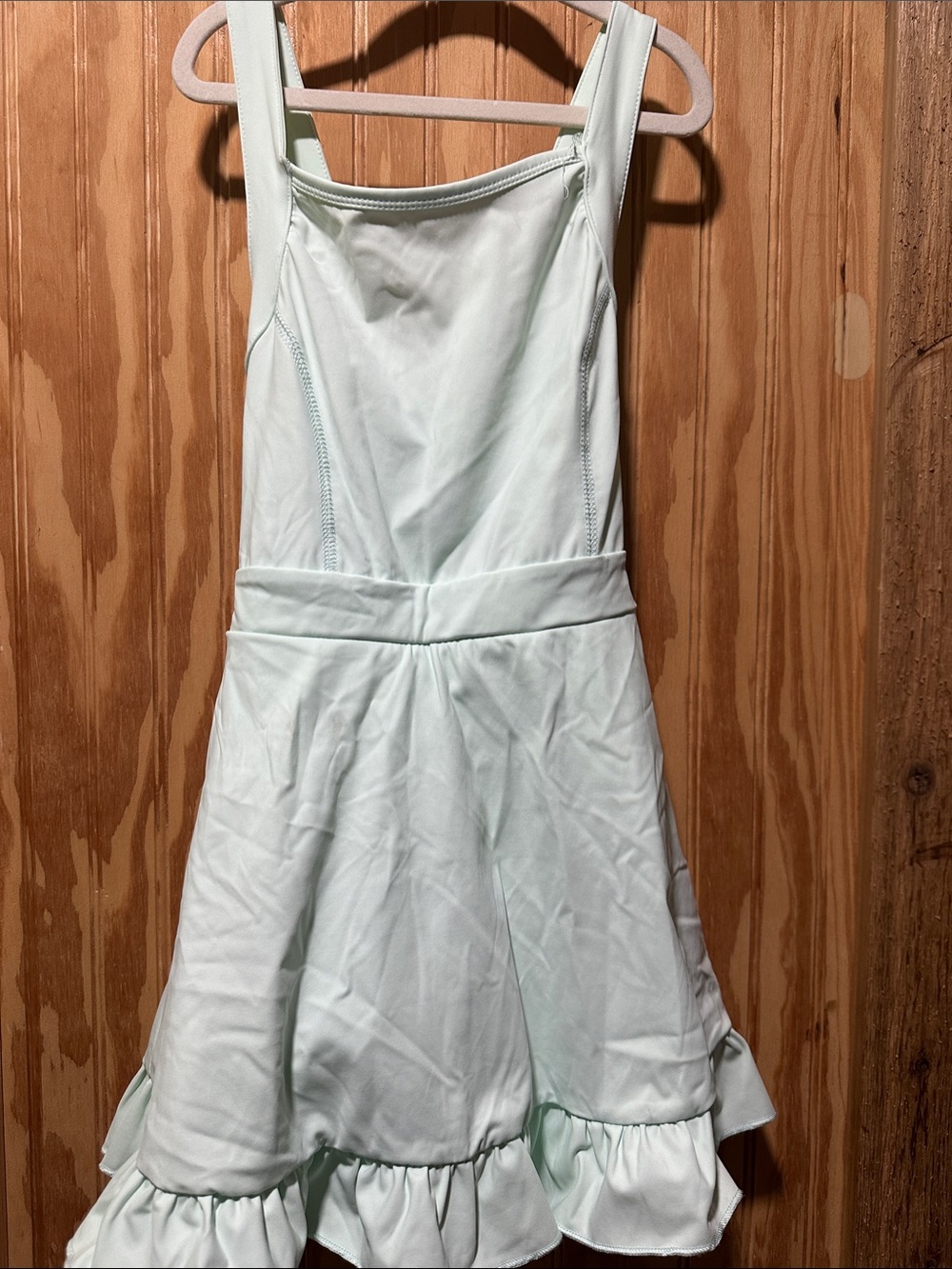 Girls' Light Mint Ruffle Hem Dress